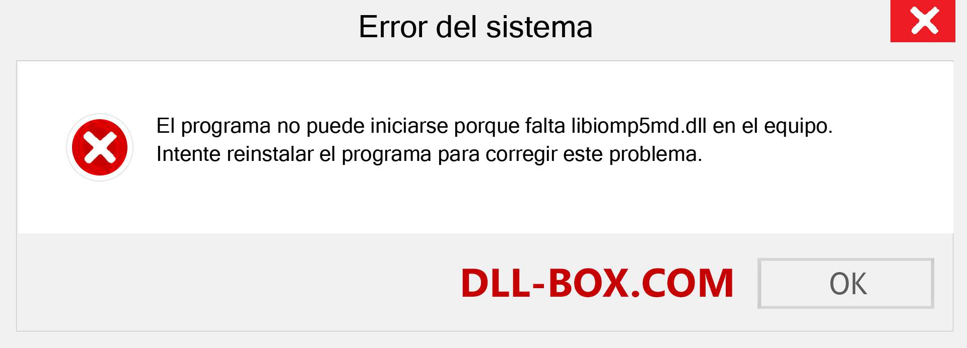 ¿Falta el archivo libiomp5md.dll ?. Descargar para Windows 7, 8, 10 - Corregir libiomp5md dll Missing Error en Windows, fotos, imágenes